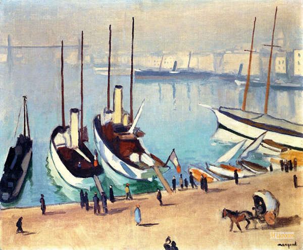 アルベール マルケ、「チュニスの港」、希少な画集より、新品高級額 アルベールマルケ（Albert Marquet） - 世界の名画 - フォーヴィスム