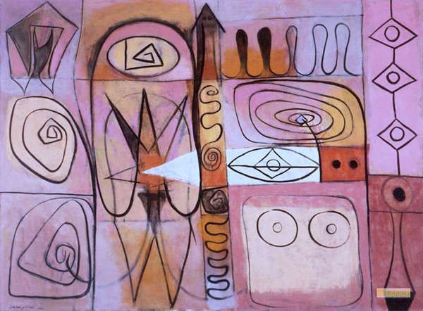 アドルフ・ゴットリーブ Dialogue I 複製画 大型 壁掛けアート アドルフ・ゴットリーブ（Adolph Gottlieb） - 複製画 ポスター - 抽象