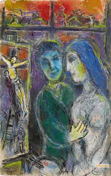 シャガール（Chagall） - キャンバス上の有名な絵画のレプリカ